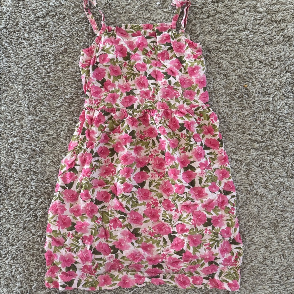 Old Navy Pink and Green Floral Dress